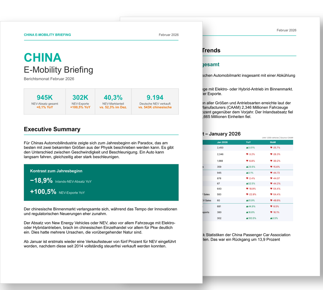 The February 2026 sample issue of the China E-Mobility Briefing.